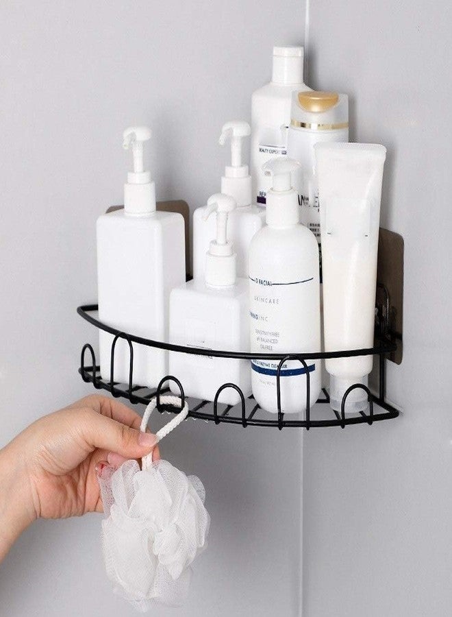 Boniry Metal Bathroom Organiser Without Drill Bathroom Rack Self Adhesive | Stand for Corner Shampoo Holder for Bathroom Accessories-Multipurpose Kitchen Holder Storage (Flower Corner) - Image 3